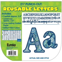 Eureka® Blue Harmony Circle Letters Deco Letters, 217 Characters