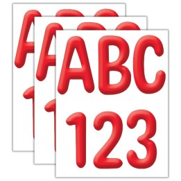 Eureka® Color My World - Solid Red 4" Deco Letters, 180 Per Pack, 3 Packs