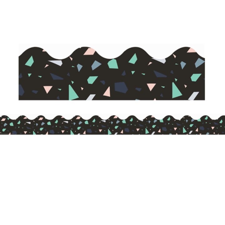 Eureka® Simply Sassy Black Terrazzo Deco Trim® Extra Wide Die Cut, 37 Feet