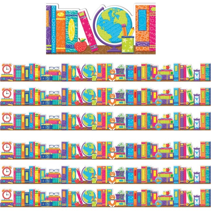 Eureka® Color My World Books Extra Wide Deco Trim®, 37 Feet Per Pack, 6 Packs