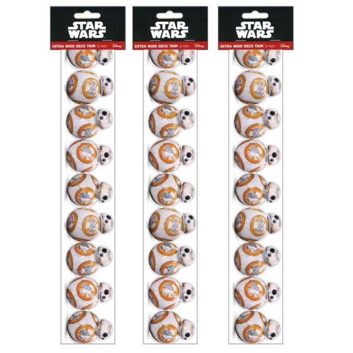 Eureka® Star Wars™ BB-8 Extra Wide Die-Cut Deco Trim®, 37 Feet Per Pack, 3 Packs