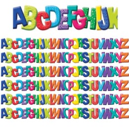 Eureka® Color My World ABC Extra Wide Die Cut Deco Trim®, 37 Feet Per Pack, 6 Packs