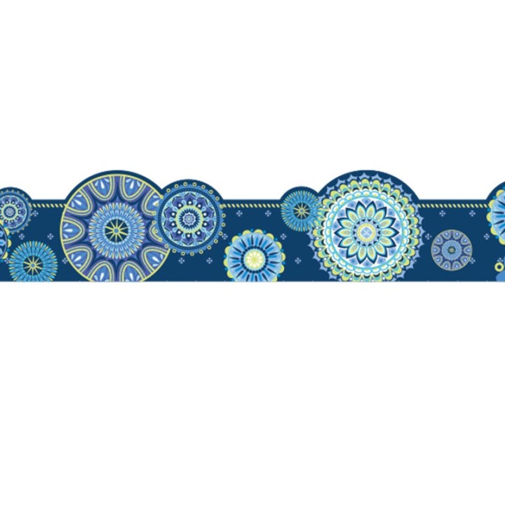 Eureka® Blue Harmony Mandala Extra Wide Deco Trim, 37 Feet