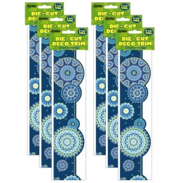 Eureka® Blue Harmony Mandala Extra Wide Deco Trim, 37 Feet Per Pack, 6 Packs