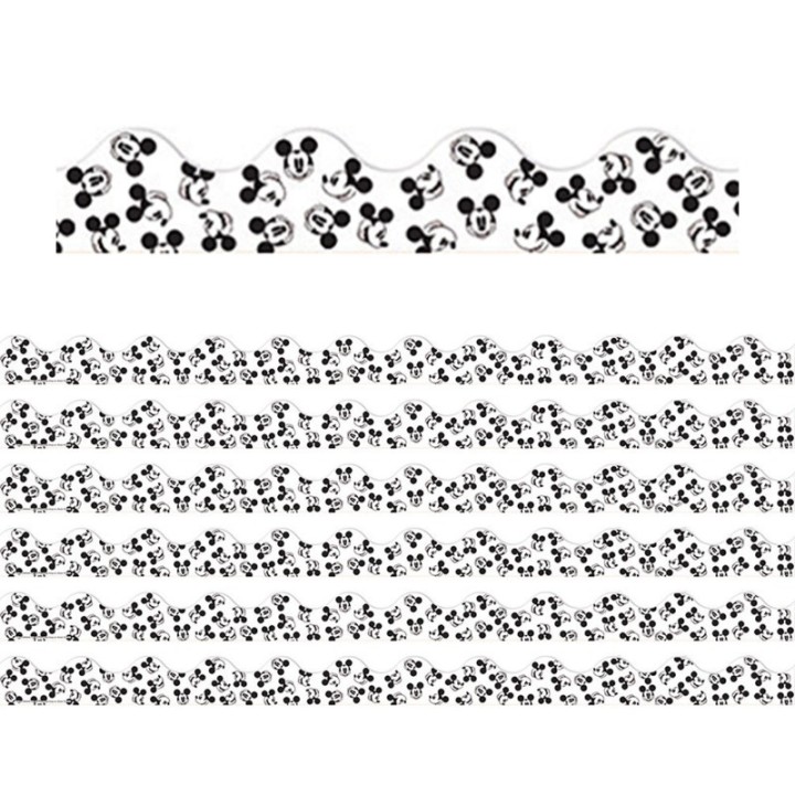 Eureka® Mickey Mouse® Throwback Tossed Mickeys Deco Trim®, 37 Feet Per Pack, 6 Packs