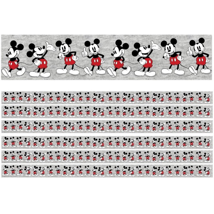 Eureka® Mickey Mouse® Throwback Mickey Poses Deco Trim®, 37 Feet Per Pack, 6 Packs