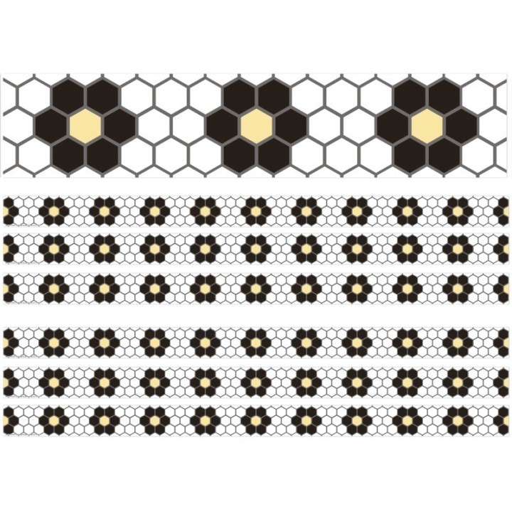 Eureka® The Hive Floral Mosaic Deco Trim®, 37 Feet Per Pack, 6 Packs