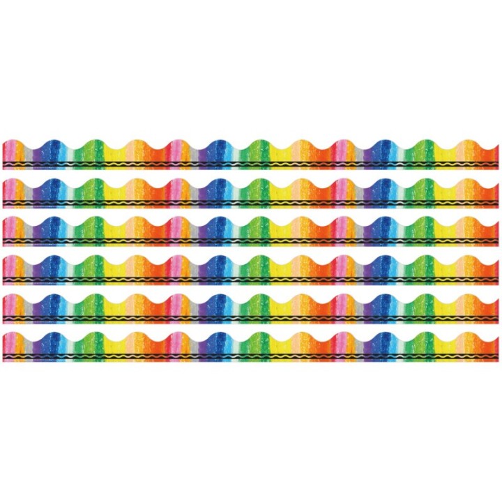 Eureka® Crayola® Rainbow Deco Trim®, 37 Feet Per Pack, 6 Packs