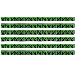 Eureka® Minecraft Creeper Lineup Wide Trim, 37 Feet Per Pack, 6 Packs