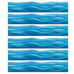 Eureka® Seas the Day Waves Deco Trim®, 37 Feet Per Pack, 6 Packs