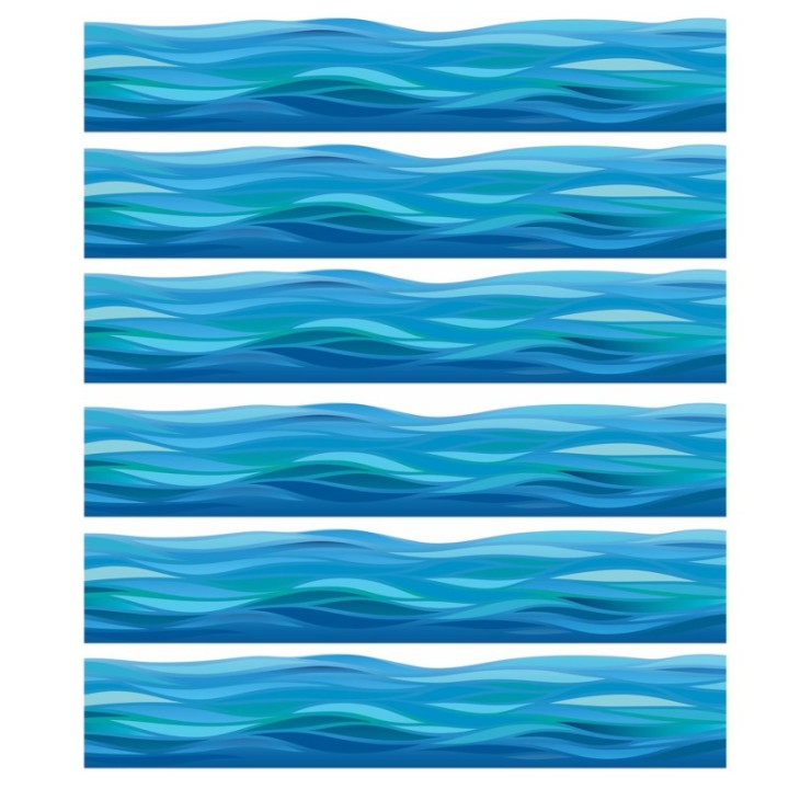 Eureka® Seas the Day Waves Deco Trim®, 37 Feet Per Pack, 6 Packs