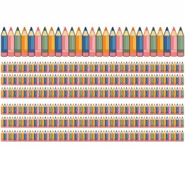 Eureka® Diecut Pencils Deco Trim, 37 Feet Per Pack, 6 Packs