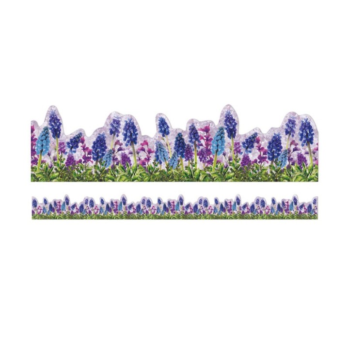 Eureka® Curiosity Garden Die-Cut Floral Extra Wide Deco Trim®, 37 Feet