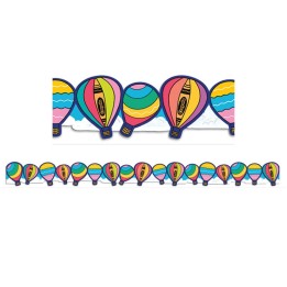 Eureka® Crayola® Colors of Kindness Hot Air Balloons Extra Wide Die-Cut Deco Trim®, 37 Feet
