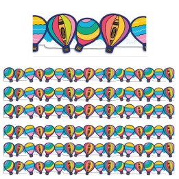 Eureka® Crayola® Colors of Kindness Hot Air Balloons Extra Wide Die-Cut Deco Trim®, 37 Feet Per Pack, 6 Packs