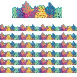Eureka® Seas the Day Colorful Coral Reef Extra Wide Die-Cut Deco Trim®, 37 Feet Per Pack, 6 Packs