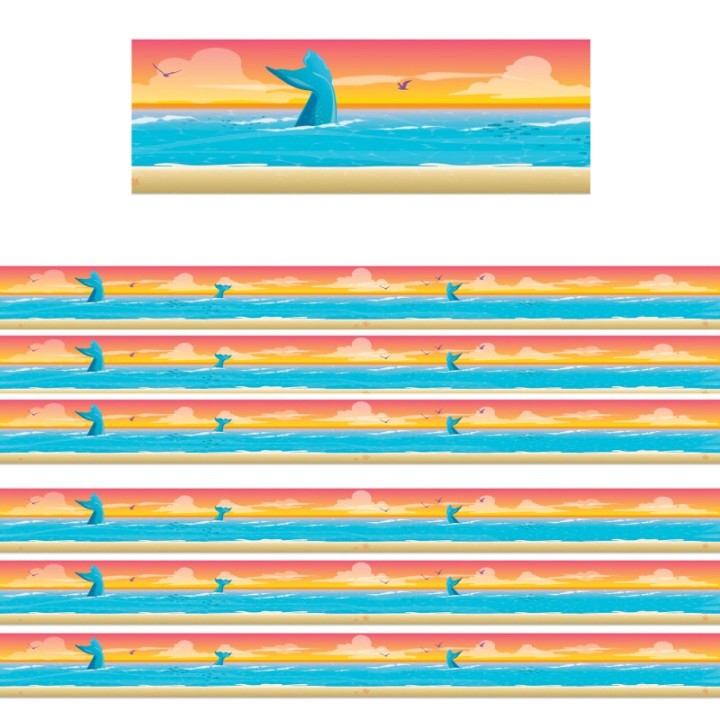 Eureka® Seas the Day Horizon Extra Wide Die-Cut Deco Trim®, 37 Feet Per Pack, 6 Packs