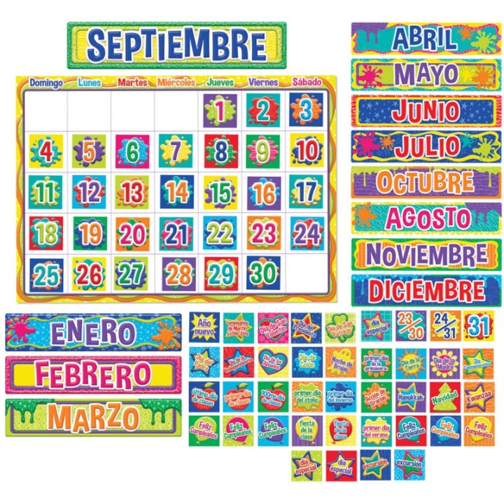 Eureka® Color My World Spanish Calendar Bulletin Board Sets