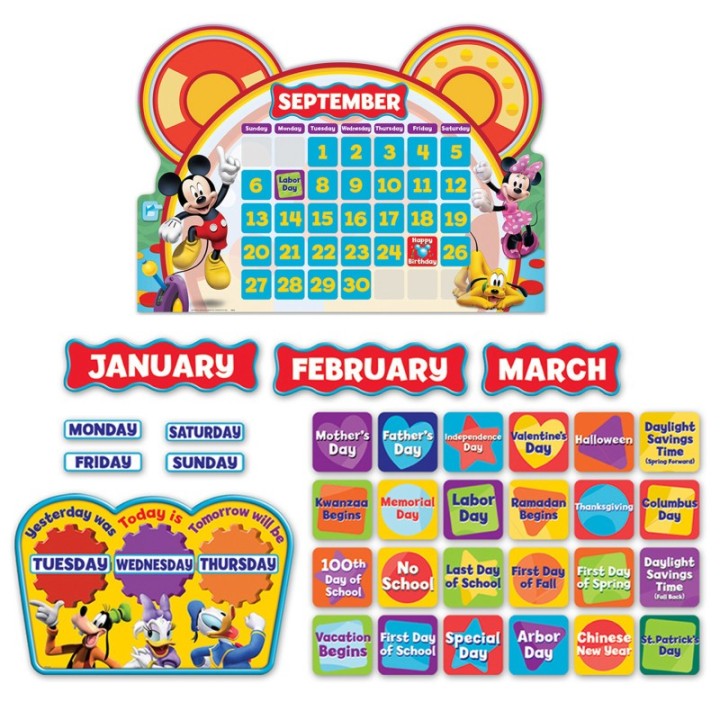 Eureka® Mickey Mouse Clubhouse® Calendar Bulletin Board Set