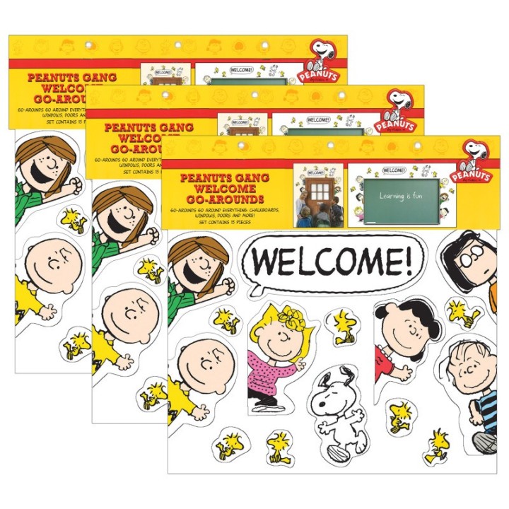Eureka® Peanuts® Welcome Go-Arounds®, 15 Pieces Per Set, 3 Sets