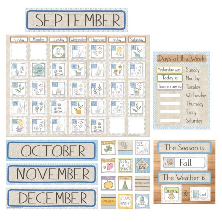Eureka® A Close-Knit Class Calendar Set Bulletin Board Set