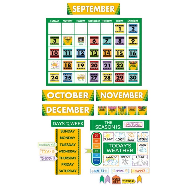Eureka® Crayola® Calendar Bulletin Board Set