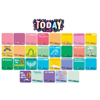 Eureka® Crayola® Colors of Kindness Today I Will Mini Bulletin Board Set, Pack of 29