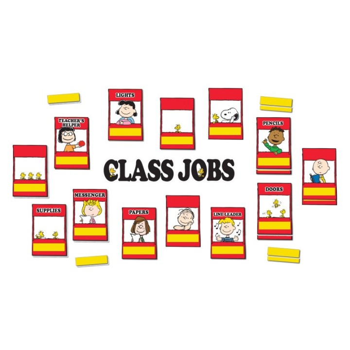 Eureka® Peanuts® Class Jobs Mini Bulletin Board Set, 47 Pieces