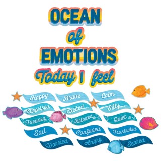 Eureka® Seas the Day Ocean of Emotions Mini Bulletin Board Set, 31 Pieces
