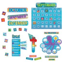 Eureka® Seas the Day Calendar Bulletin Board Set, 98 Pieces