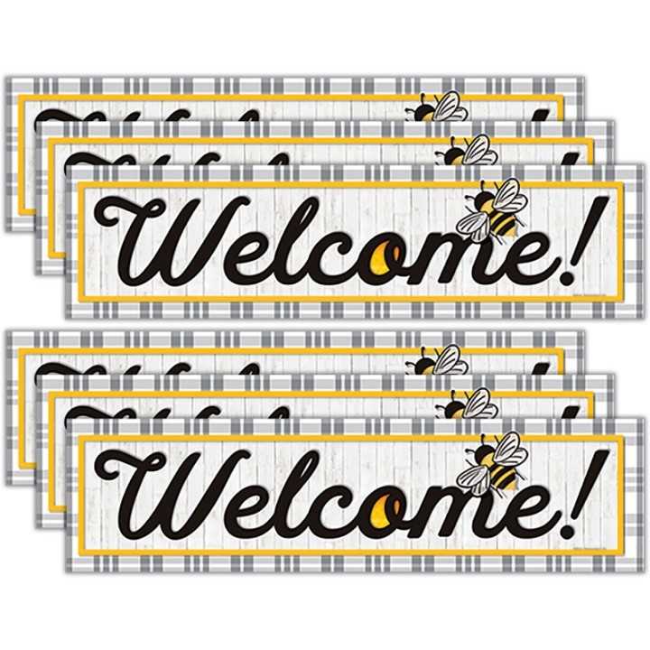 Eureka® The Hive Welcome Horizontal Banner, 45" x 12", Pack of 6