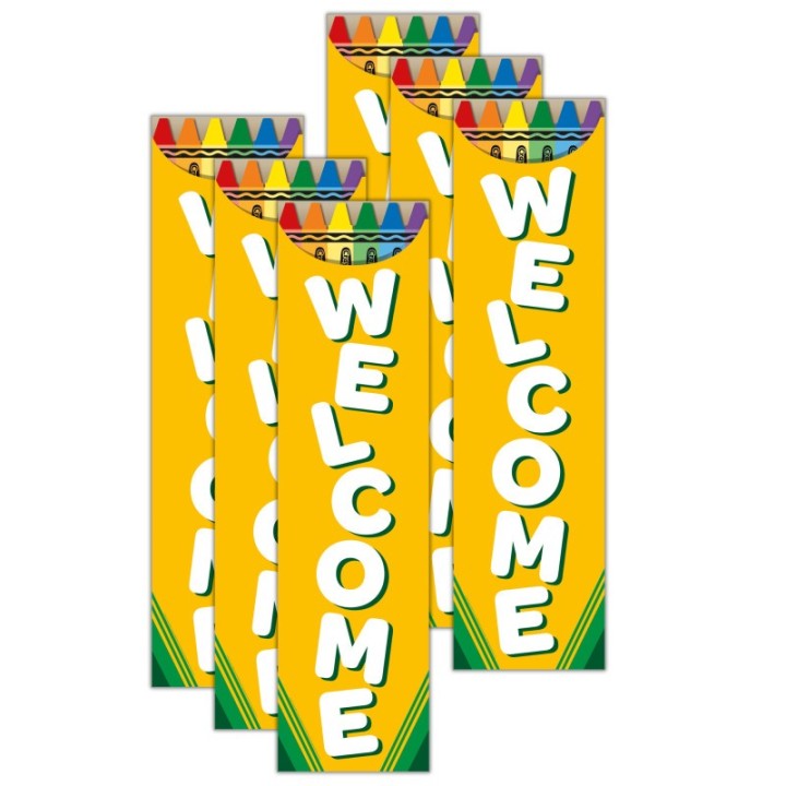 Eureka® Crayola® Welcome Vertical Banner, Pack of 6