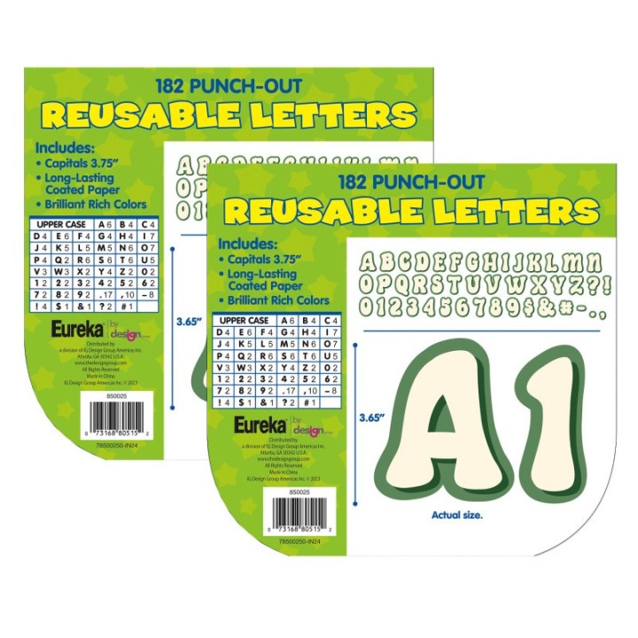 Eureka® S'Cool Era Deco Letters Deco Letters, 181 Characters Per Pack, 2 Packs