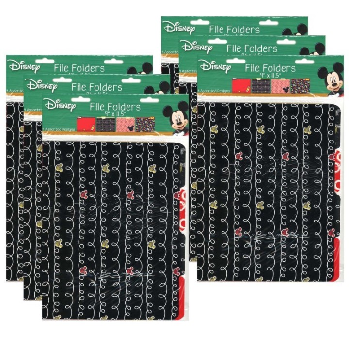 Eureka® Mickey® Color Pop! File Folders, 4 Per Pack, 6 Packs