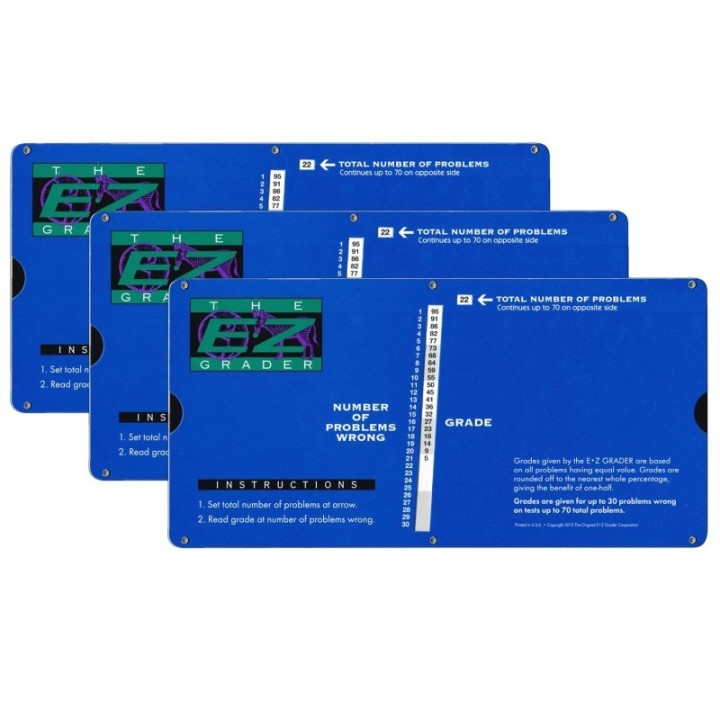 Original E-Z Grader E-Z Grader, Large Print, Blue, Pack of 3