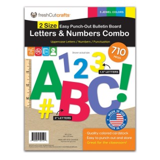 FreshCut Crafts Bulletin Board Letters & Numbers, Jewel Colors, 1.5in & 3in, 710 Pieces