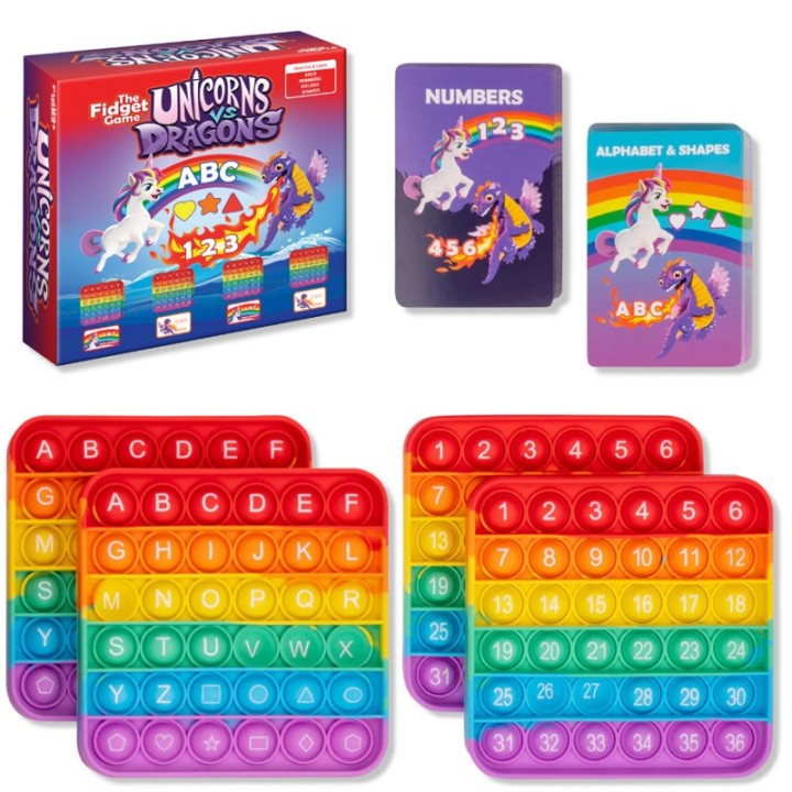 The Fidget Game Unicorns vs Dragons Educational Game