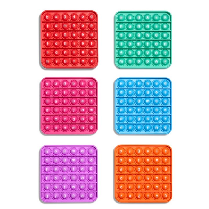 The Fidget Game CVC Pop It Mats, Pack of 6