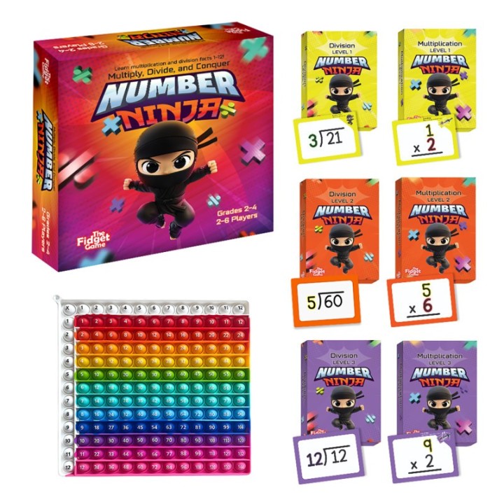 The Fidget Game Number Ninja Game, Flash Cards & Fidget Mat