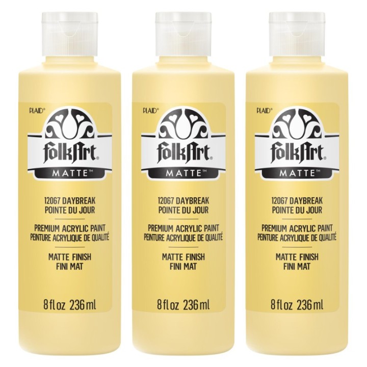 FolkArt Acrylic Paint Matte, 8oz., Daybreak, Pack of 3