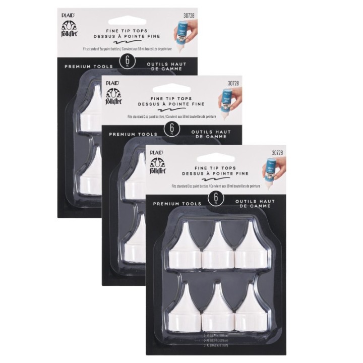 FolkArt Bottle Top Writer Tips Paint Tools, 6 Per Set, 3 Sets