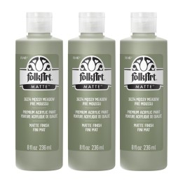 FolkArt Acrylic Paint Matte, 8oz., Mossy Meadow, Pack of 3