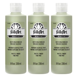 FolkArt Acrylic Paint Matte, 8oz., Wild Wasabi, Pack of 3