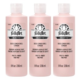 FolkArt Acrylic Paint Matte, 8oz., Conch Shell, Pack of 3