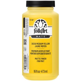FolkArt Acrylic Paint Matte, 16oz., Medium Yellow
