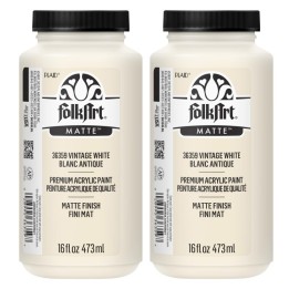 FolkArt Acrylic Paint Matte, 16oz., Vintage White, Pack of 2