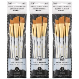 FolkArt Angle Brush Set, 5 Per Set, 3 Sets
