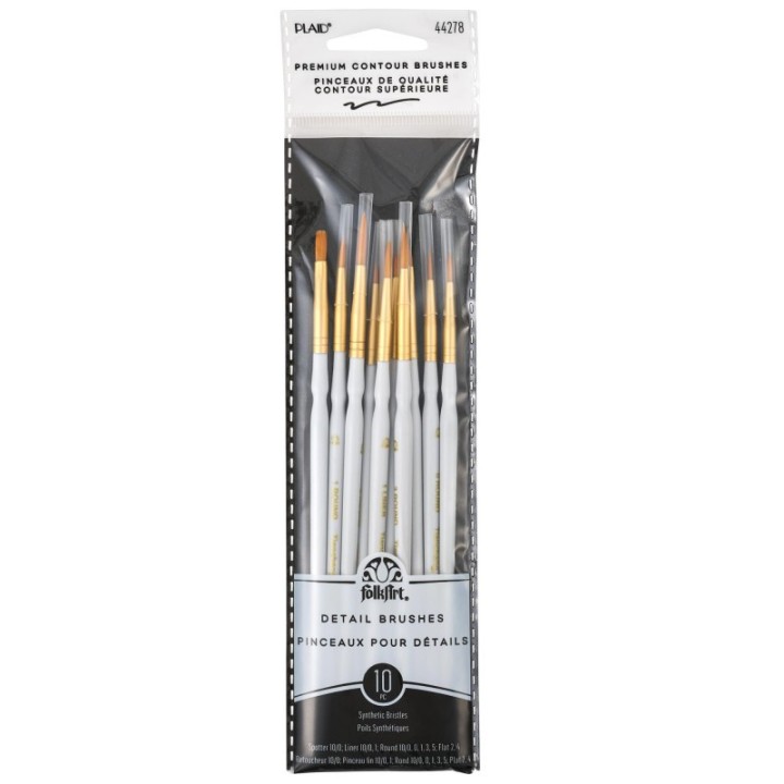 FolkArt Detail Round Brush Set, 10-Piece Set