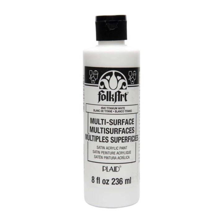 FolkArt Acrylic Paint Multi-Surface Satin, 8oz., Titanium White