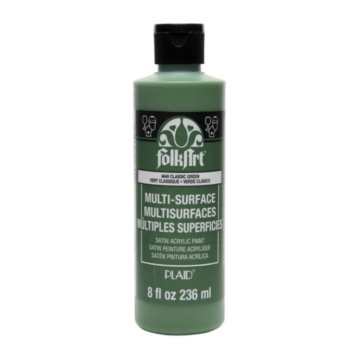 FolkArt Acrylic Paint Multi-Surface Satin, 8oz., Classic Green